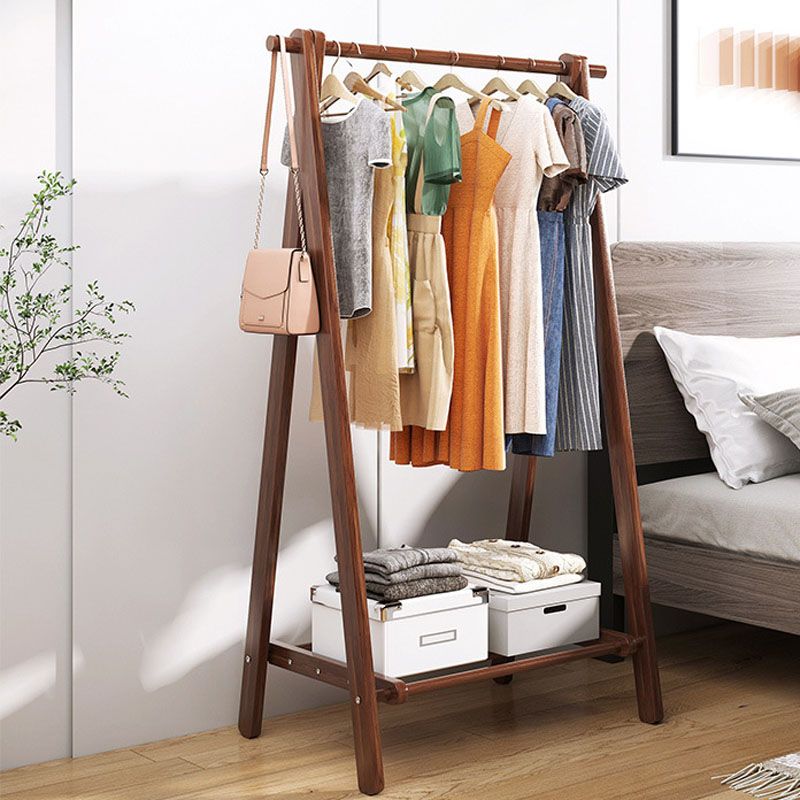 Modern Coat Hanger Hanging Rail Shelves Wood Entry Hall Tree