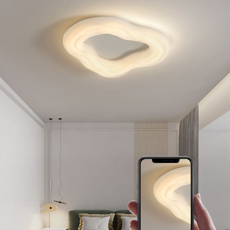 White Ceiling Light Contemporary LED Flush Mount Lighting for Bedroom