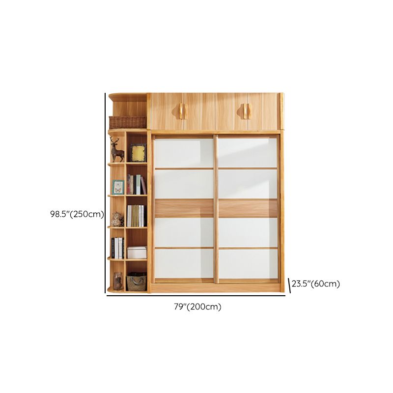 Solid Wood Kids Closet Modern Style Wardrobe Closet with Sliding Door