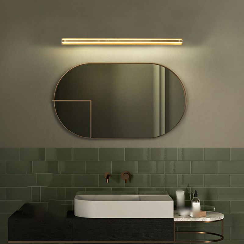 Estilo moderno de forma lineal iluminación de pared metal 1 apliques de luz para baño