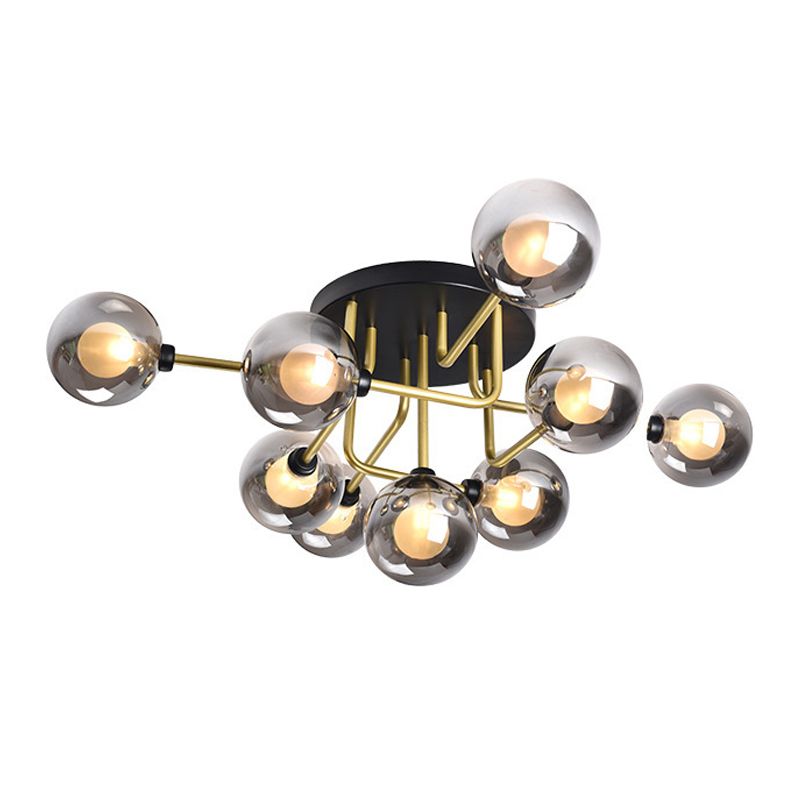 Sputnik Flush Mount Ceiling Light Globe Glass Lamp Shade Semi Flush for Living Room