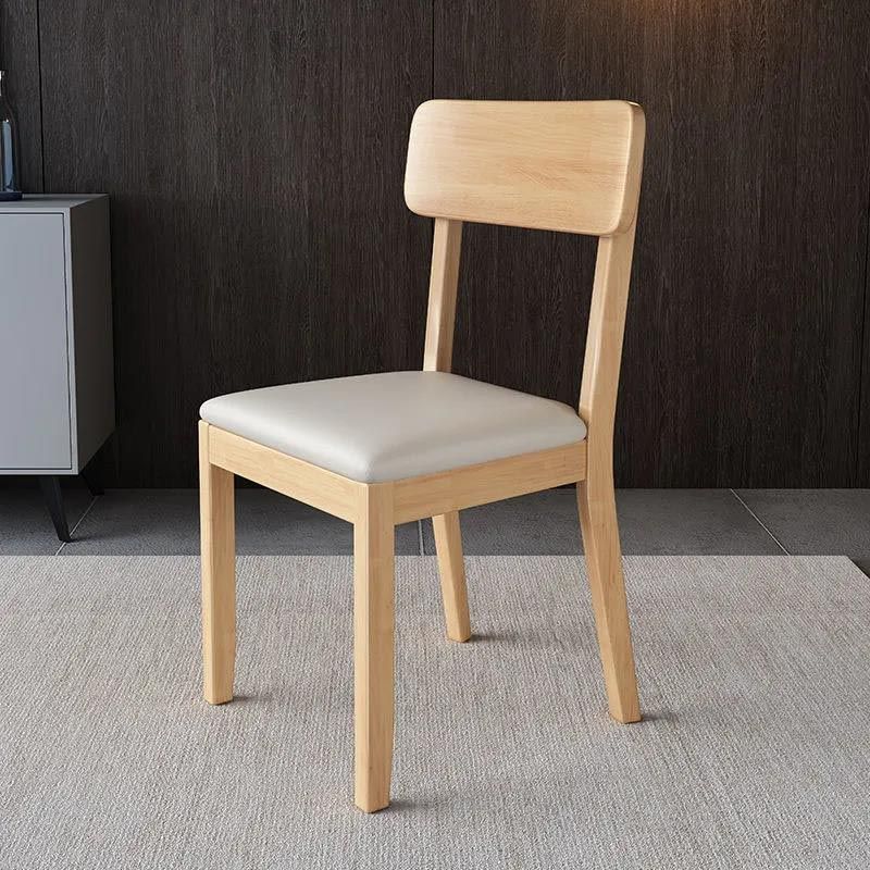 Contemporary Wood Dining Chair Open Back Dining Side Furniture in Matte Finish for Home