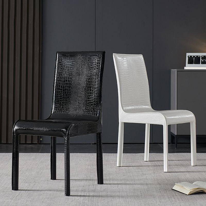 Modern Style Faux Leather Dining Side Chairs Metal Dining Chair for Restaurant Use