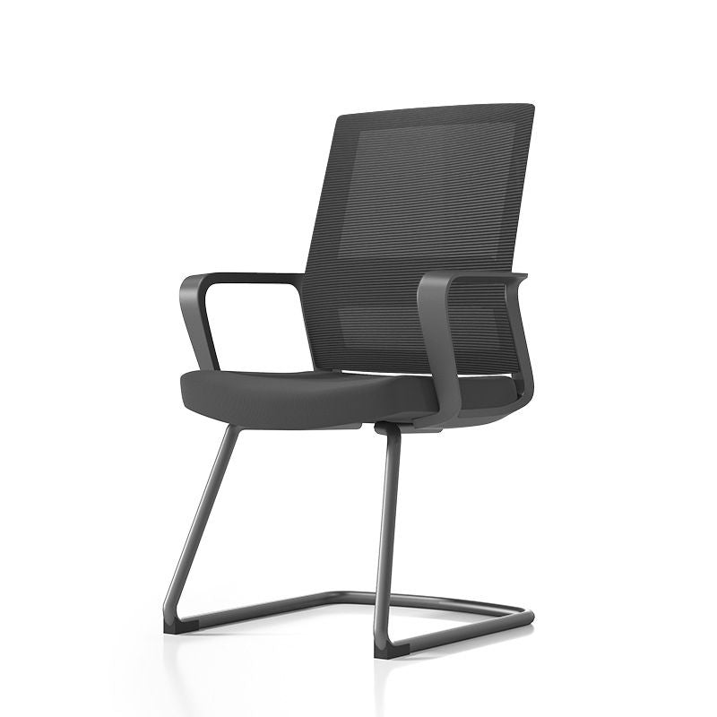 Modern Fixed Arms Conference Chair Mesh Seat and Back Chair for Office