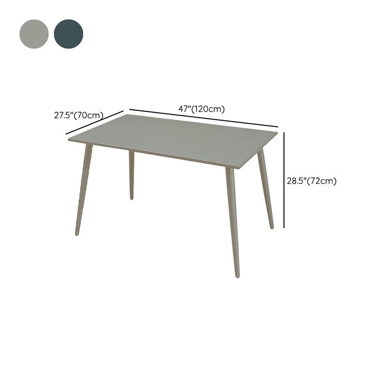 Modern Metal Dining Table Rectangle Outdoor Table with 4 Legs