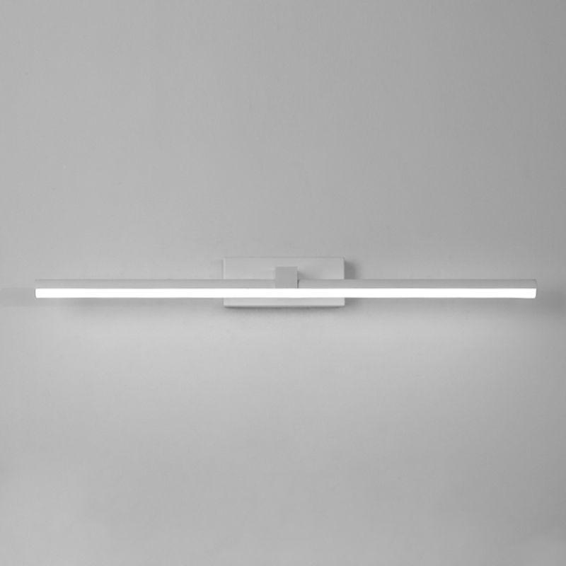 Elongated Bathroom Wall Mounted Light Fixture Metal LED Simple Wall Mounted Lighting in White