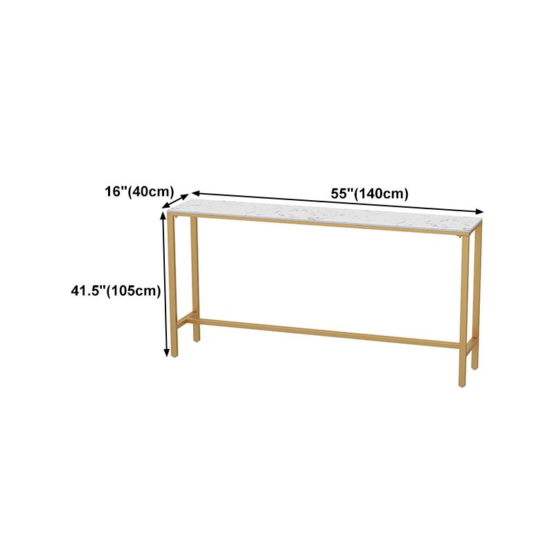 Nordic Glam Rectangle Bar Counter Table Sintered Stone Dining Table