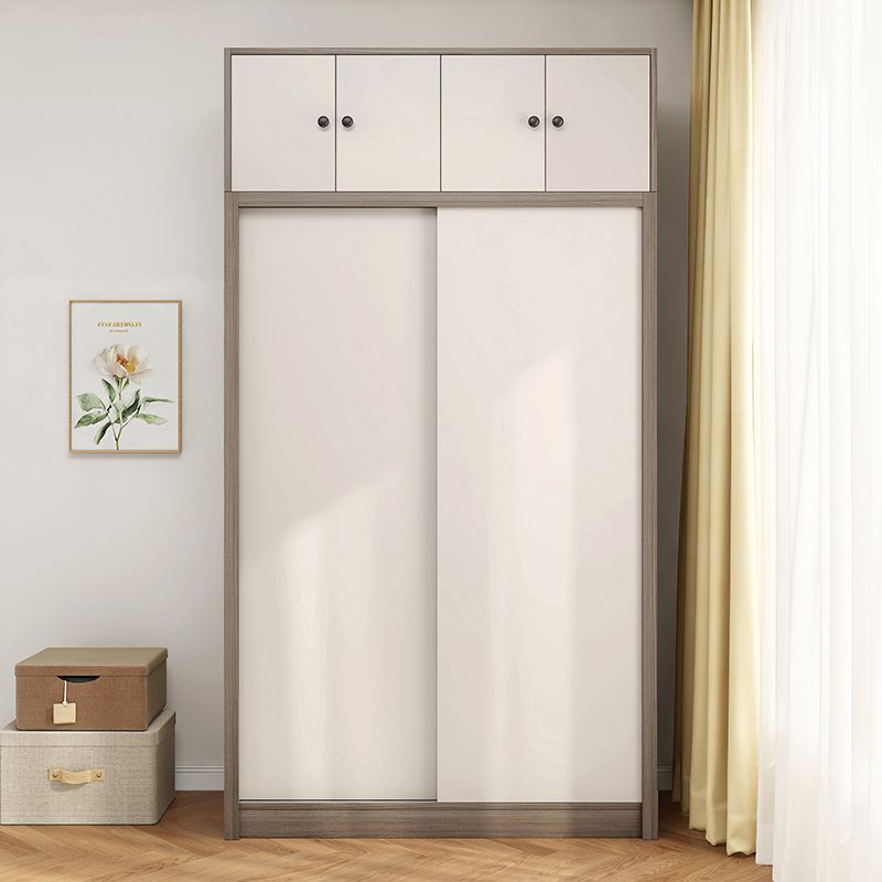 Contemporary Wardrobe Armoire Gray and White Bedroom Armoire