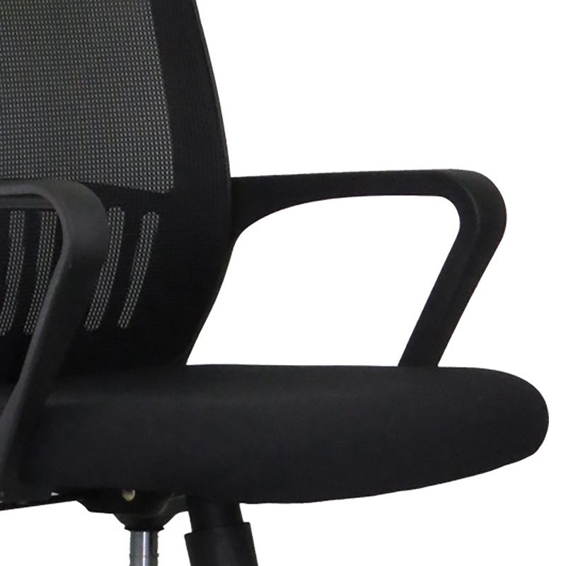 Modern Office Chair No Wheels Fixed Arms Upholstered No Distressing Desk Chair