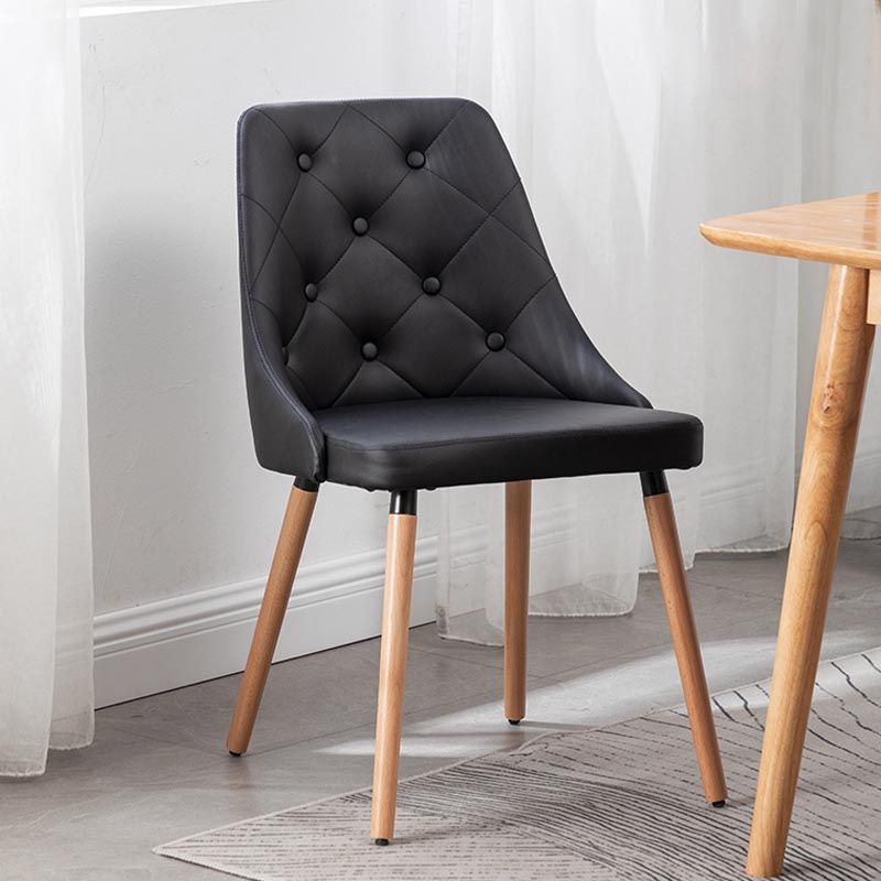 Modern PU Leather Dining Chairs Parsons Chair in Matte Finish for Indoor