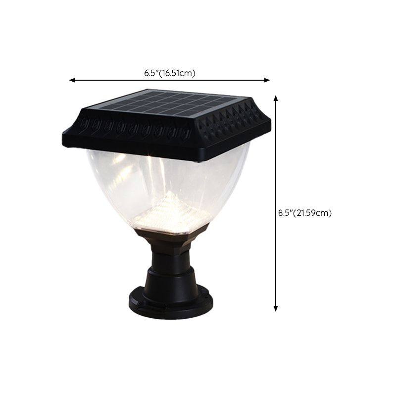 Modern Simple Plastic Pillar Lamp Waterproof Solar Energy Pillar Light for Outdoor