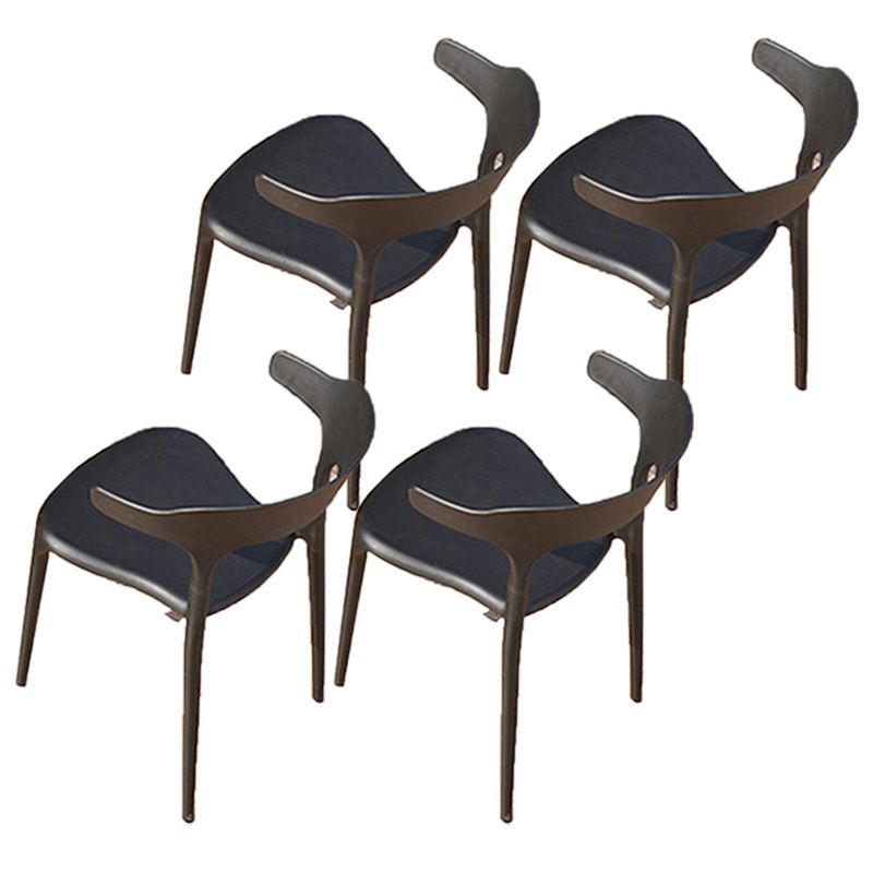 Contemporary Open Back Side Chair Plastic Outdoors Dining Chairs