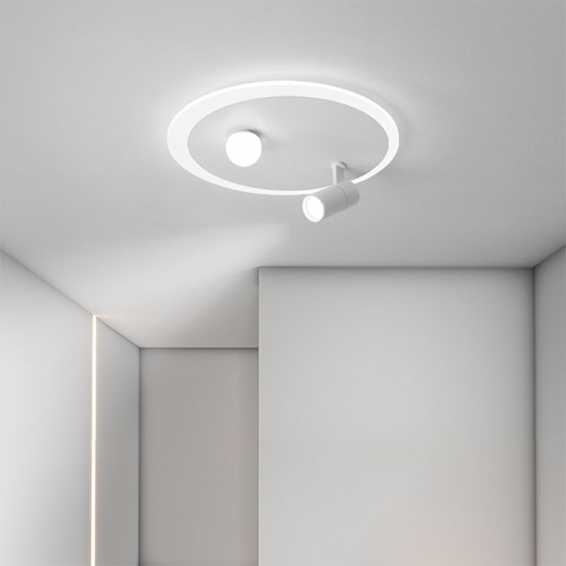 Circular LED Semi Flush Mount in Modern Concise Style Acrylic Indoor Ceiling Light in White