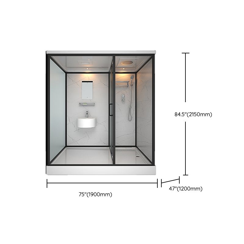 Rectangle Tempered Glass Shower Stall Clear Framed Shower Enclosure