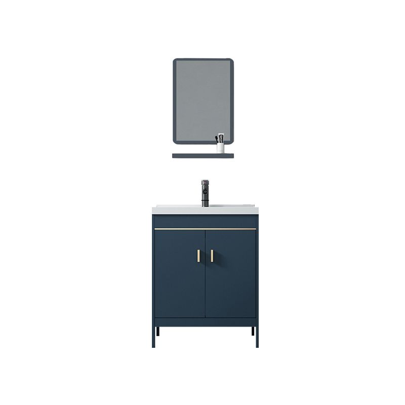 Contemporary Blue Sink Cabinet Metal Mirror Cabinet Bathroom Vanity Cabinet