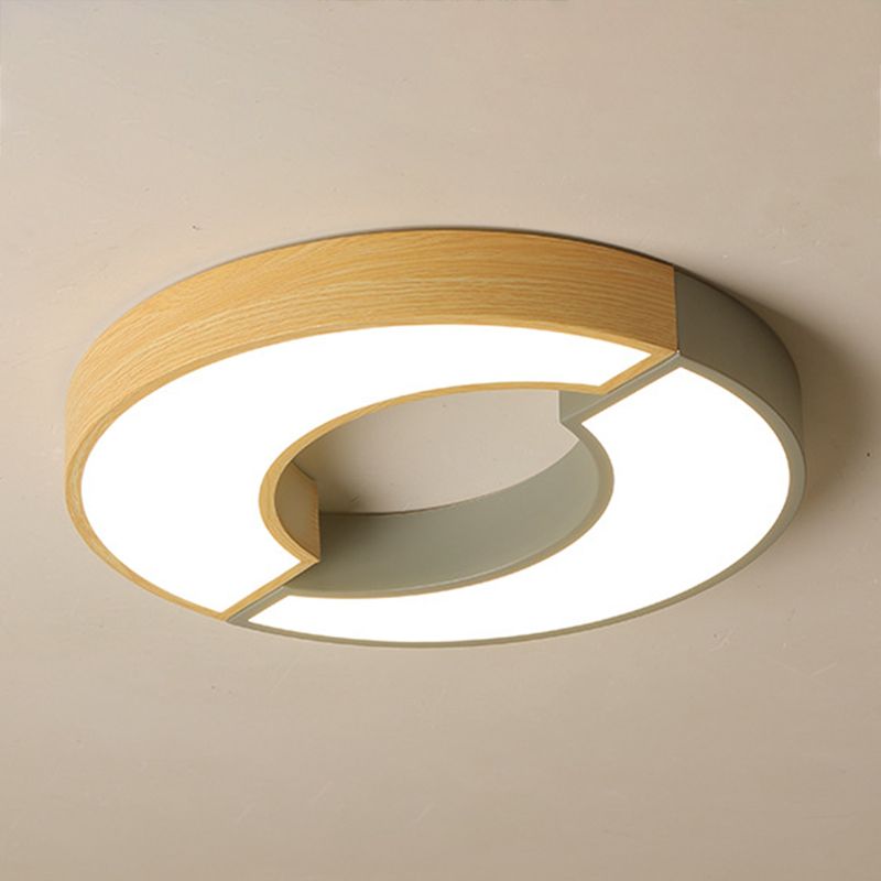 2 Light Circle Ceiling Light Modern Macaron Style Metal Ceiling Lighting for Bedroom