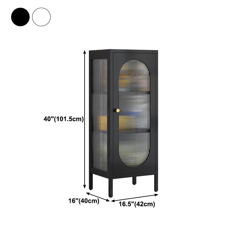 Contemporary Iron Dining Server Glass Doors Living Room Cabinets