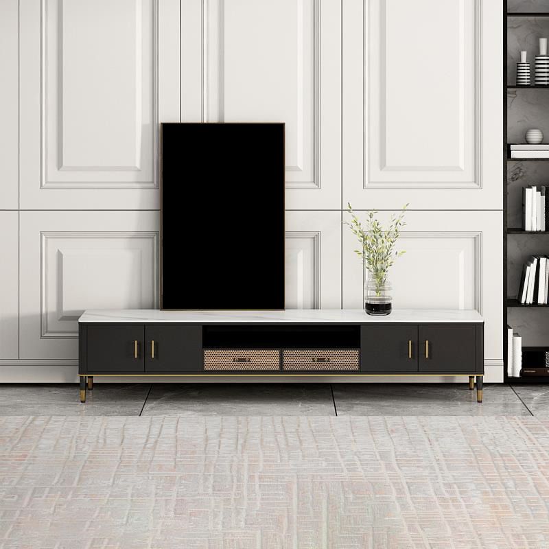 Modern TV Media Console Stone TV Media Stand for Living Room