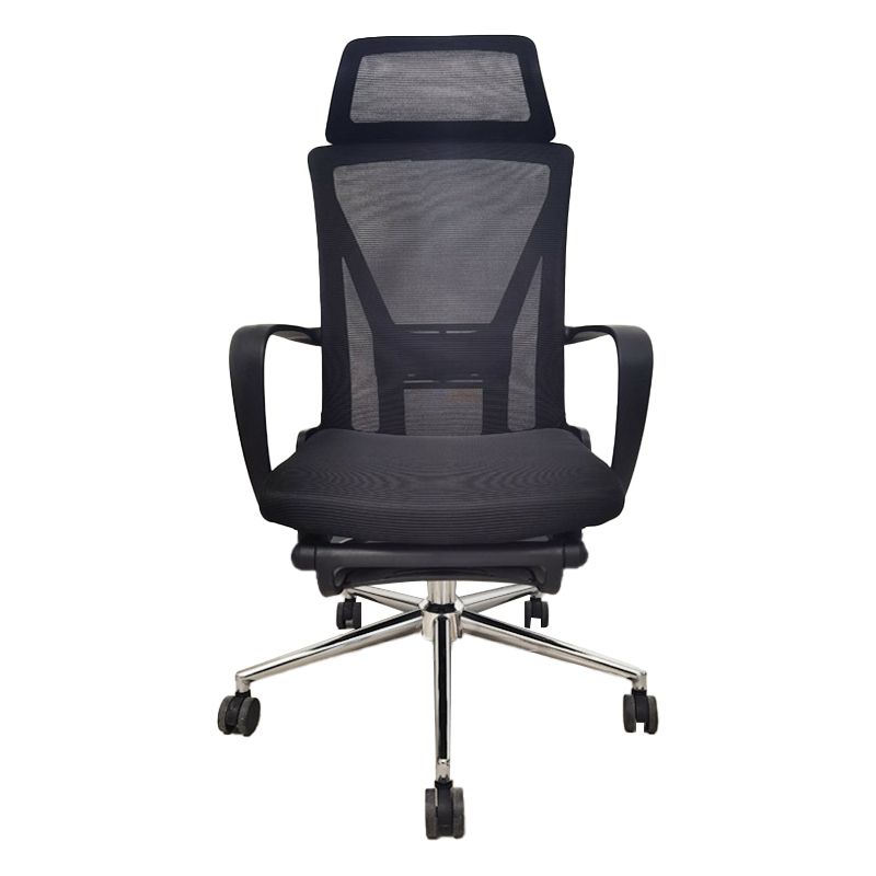 Modern Slide Office Chair Black Adjustable Seat Height Fixed Arms Desk Chair with Wheels