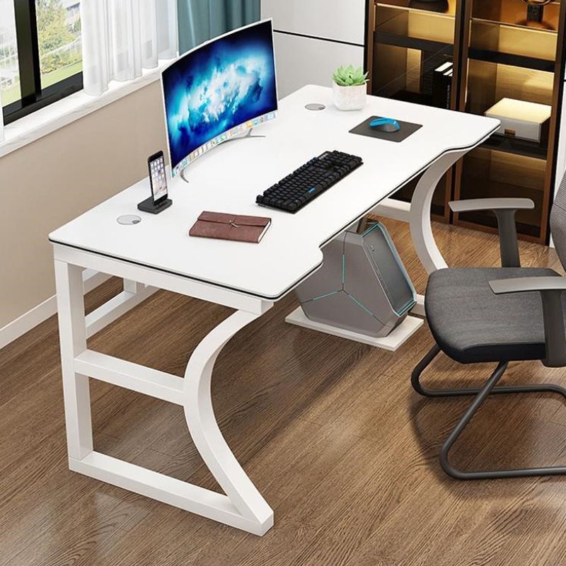 Contemporary Office Desk Antique Finish Computer Desk with Metal Legs