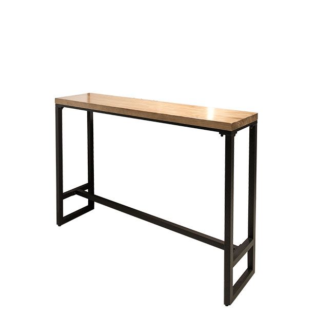 Natural Solid Wood Top Bar Table Industrial Metal Frame Pub Table