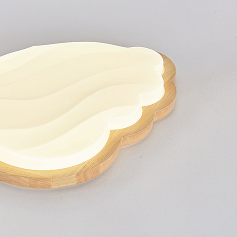 Modern Style Cloud Flush Light Wood Ceiling Mounted Light for Bedroom