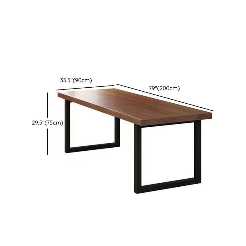 Industrial Writing Desk Solid Wood Sled Base Office Desk , 29.53-inch Tall