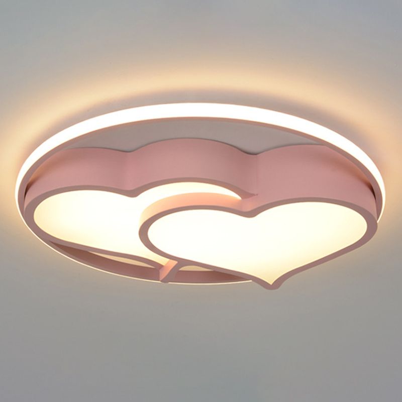 Heart Flush Mount Ceiling Light 1 Light Metal Kids Flush Mount Ceiling Light for Bedroom