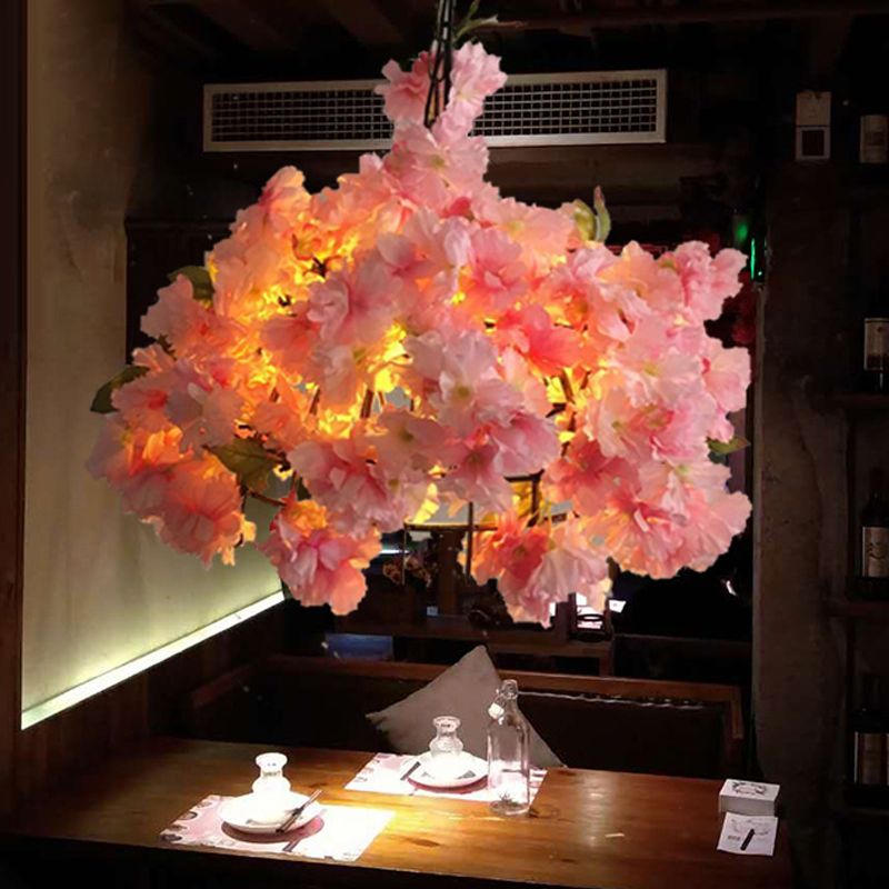 Black 1 Bulb Lampant Lampada a sospensione di fiori in gabbia in metallo antico Light per il ristorante