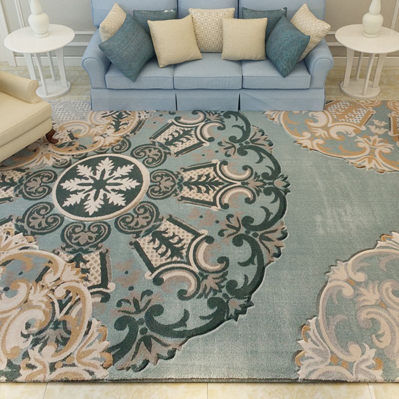 Multicolored Shabby Chic Rug Polypropylene Flower Printed Indoor Rug Anti-Slilp Backing Easy Care Area Carpet for Parlor