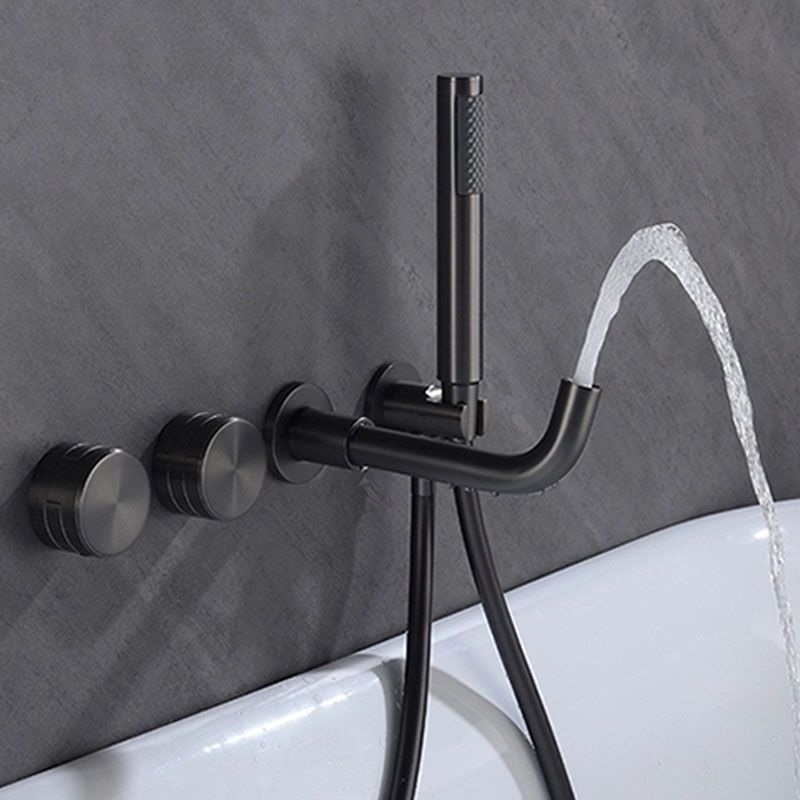 Modern Wall Mounted Faucet Solid Color Bathroom Faucet with Double Handle