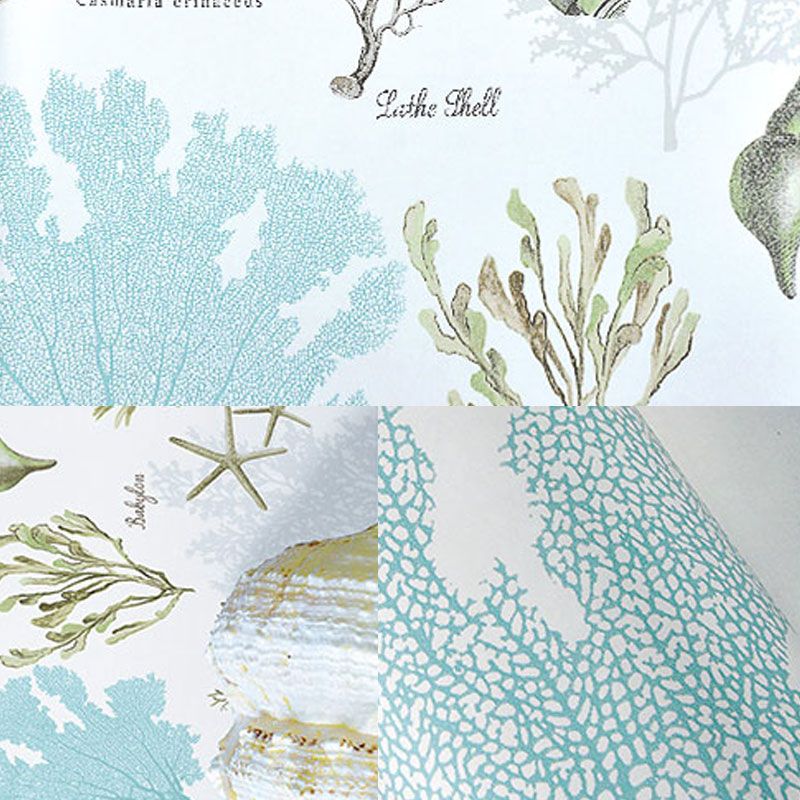 Non-Woven 33' x 20.5" Wallpaper Covering Minimalist Non-Pasted Undersea Plant Wall Decor for Children