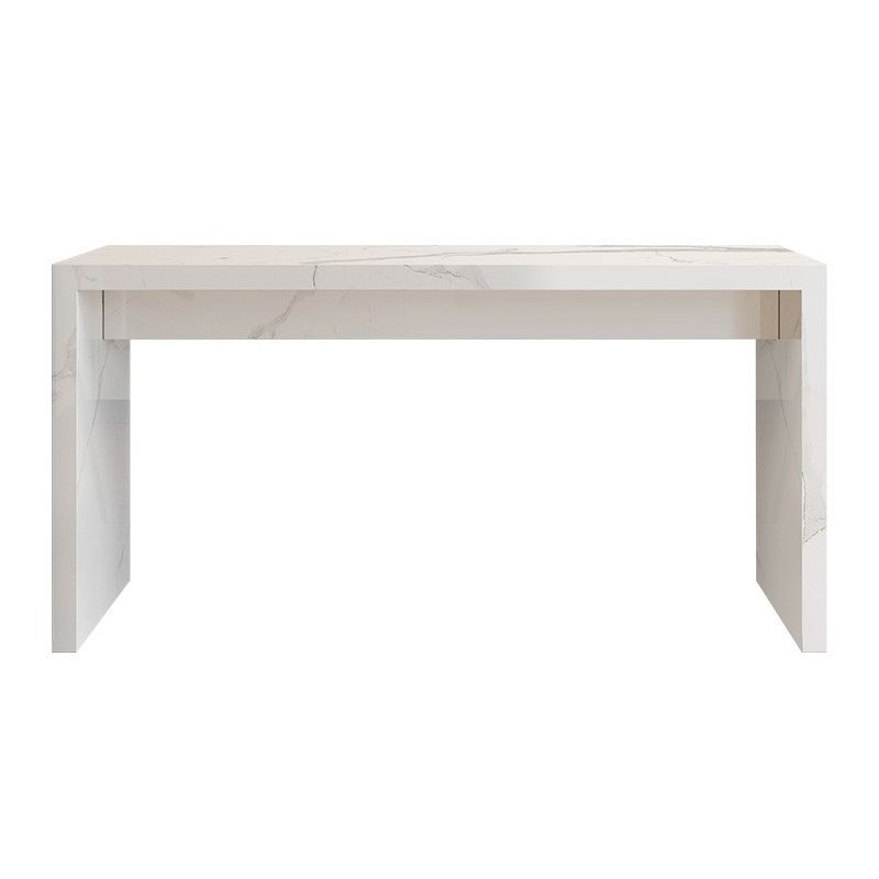 Contemporary Wooden Counter Table with Double Pedestal in White