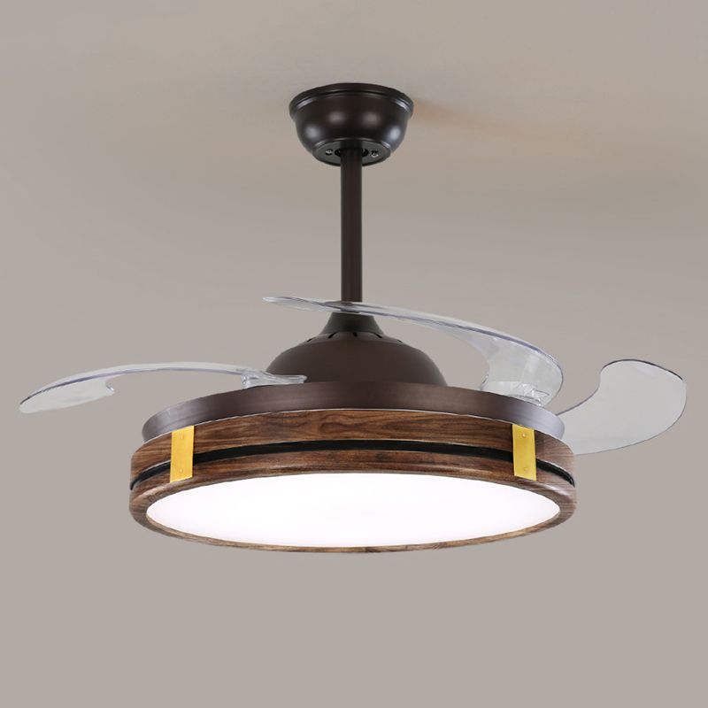 Nordic Household Ceiling Fan Light Fixture Wooden LED Ceiling Lamp for Bedroom