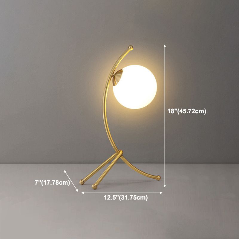 Glass Round Night Table Lamp Minimalist Style Table Light for Bedroom