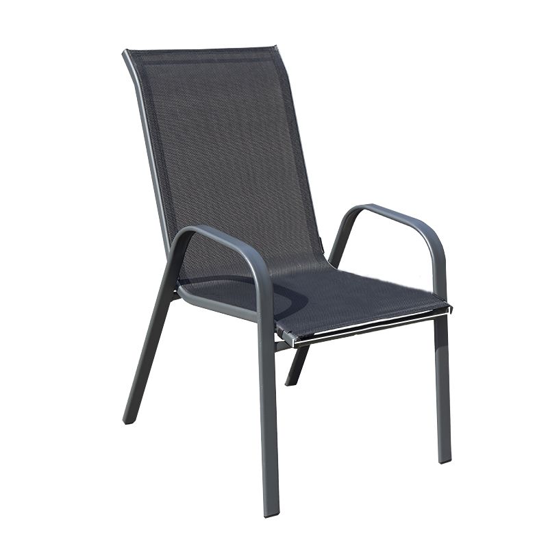 Metal Outdoors Dining Chairs Modern Patio Dining Chair with Arm