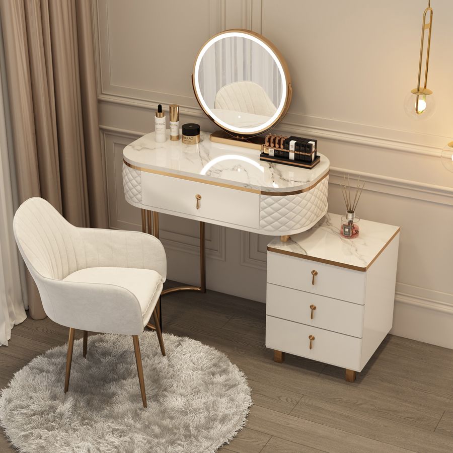 Glam Vanity Dressing Table 28.4" H Bedroom Makeup Counter with Drawer