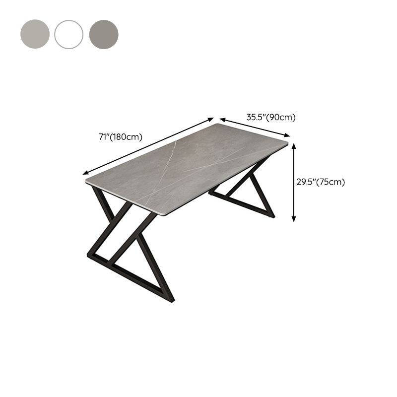 Stone Rectangular Office Desk Industrial 29.53" Tall Writing Desk