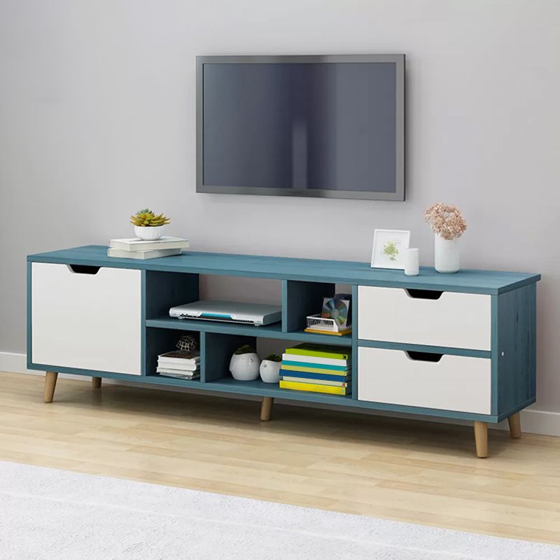 Open Shelving TV Media Stand Scandinavian TV Media Console with Drawers