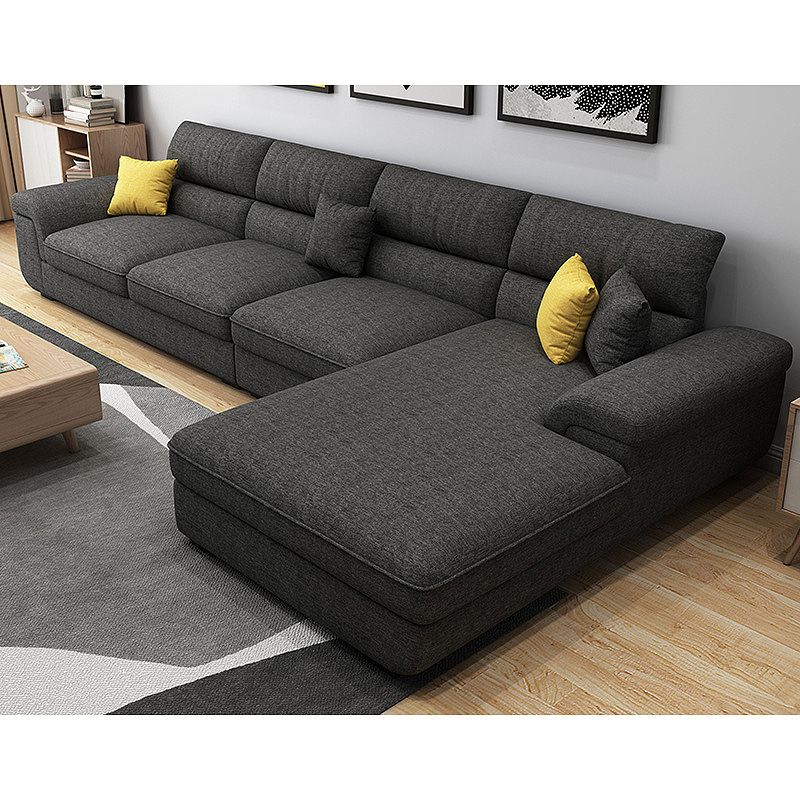 Modern Removable Cushions Sectionals 37.4"H Pillow Top Arm Sofa with 4 Pillows