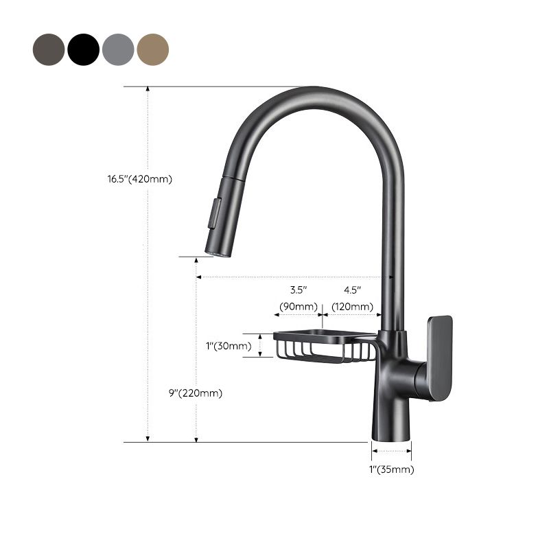 Modern Pot Filler Brass Pulldown Sprayer with Accessories Swivel Spout Kitchen Faucet