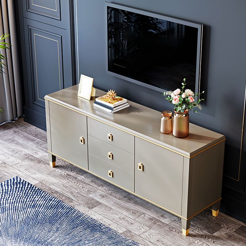 Modern TV Stand Console Solid Wood TV Media Console with Drawers