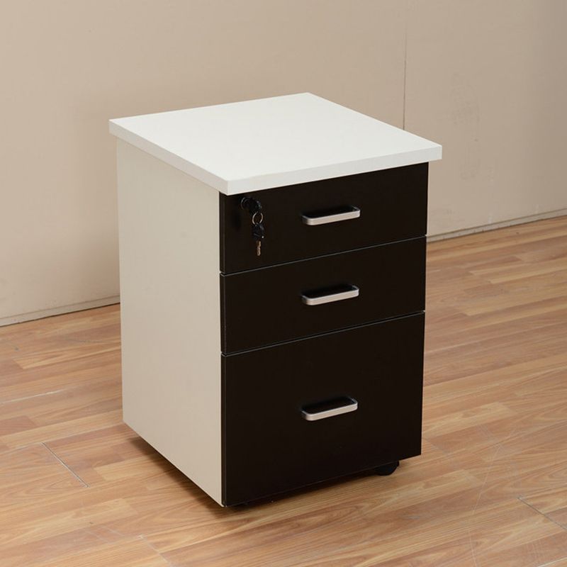 Modern Cabinet Wood with Locking Drawers Filing Cabinet on Castors