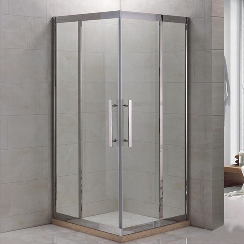 Framed Double Sliding Shower Enclosure Square Matt Black Shower Enclosure