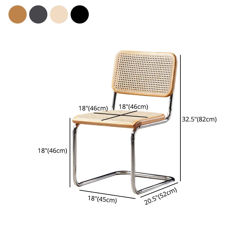 Industrial Style Open Back Dining Side Chair Metal Armless Dining Side Chairs for Home