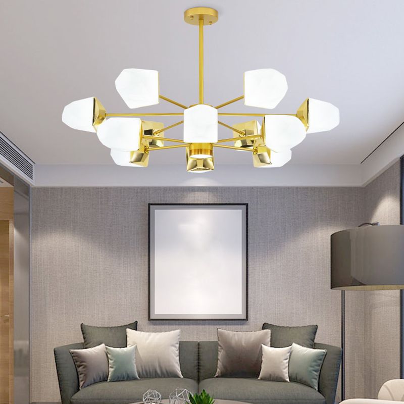 Modern Style Chandelier Light Multi Lights Metal Acrylic Pendant Light for Living Room