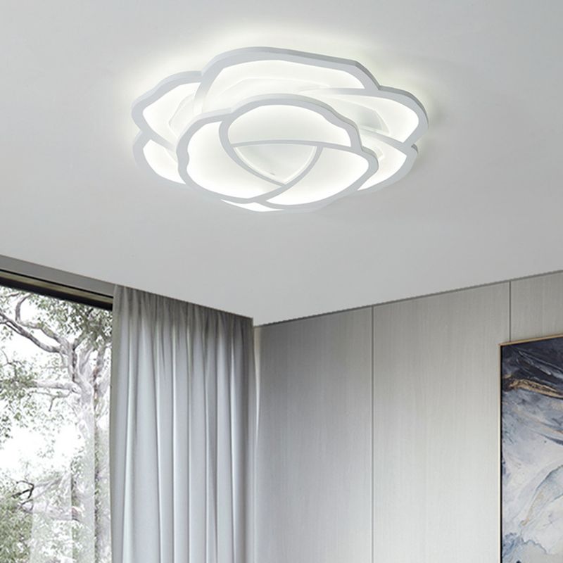 Contemporary LED Ceiling Light White Flush Mount Lighting for Bedroom Home