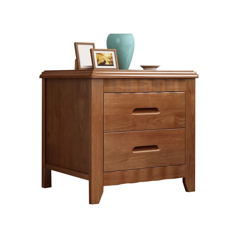 Modern Accent Table Nightstand Antique Finish Nightstand with Drawers