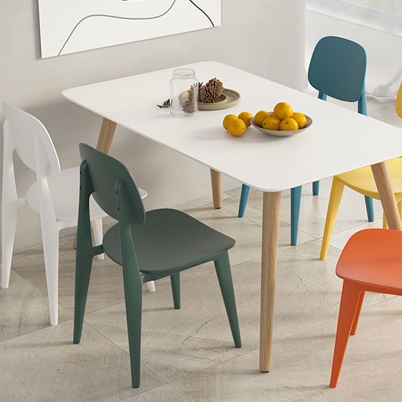 Dining Room Contemporary Plastic Open Back Dining Side Chair