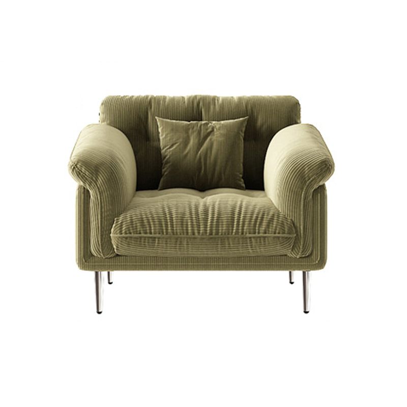 Standard Flared Arm Tufted Contemporary Sofa Couch in Beige/green